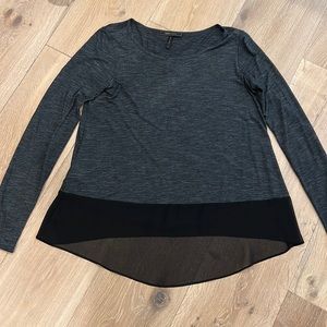 BCBGMaxAzria - Black Heathered Long Sleeve T